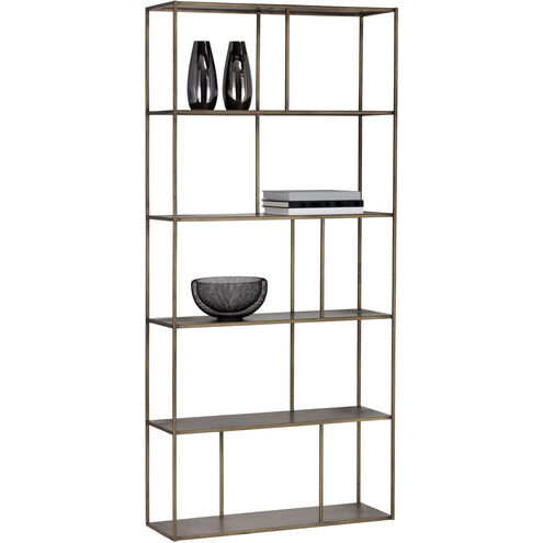 Eiffel Antique Brass Bookcase, Large